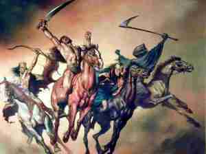 Artist's rendition of the Four Horsemen of the Apocalypse